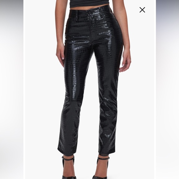 Good American Pants - Good American Classic Croc Embossed Faux Leather Ankle Pants New With Tags 14